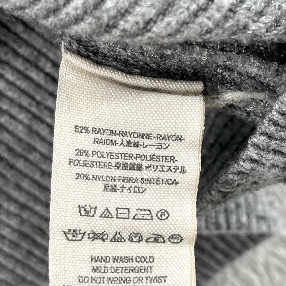 Free People Turtleneck Sweater Women XS Gray Oversize Boxy Boho Dropped Shoulder - Picture 8 of 11